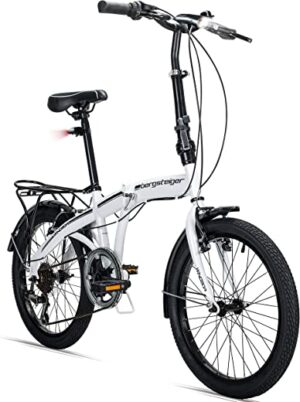 Bergsteiger Windsor 20 Zoll Faltrad, Klapprad, Shimano 6 Gang-Schaltung, LED Batterie-Licht, Quick-Fold-System, Klappfahrrad