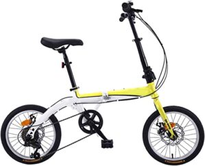 KJHGMNB Faltrad, Modischer Und Freizeit Faltrad, Ergonomisches Design Mit Hohem Kohlenstoffstahlrahmen, Thick Spoke Dreieck Stabile Struktur, Sie…
