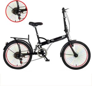 KJHGMNB Klapprad, Ultra-Light Beweglich, Stoßdämpfender Und -Zeiten, Verdickte High-Carbon Stahlrahmen Ist Stärker, Verlängert Die Praktische…