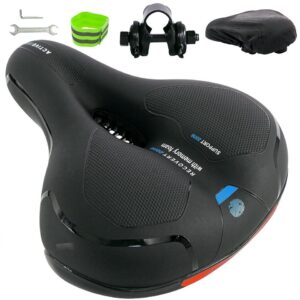 Melko Fahrradsattel »Ergonomischer Fahrradsattel aus Stahl mit Gel Memory-Schaum, Rückstrahler, Federung & Belüftung in Rot Blau wählbar Unisex…