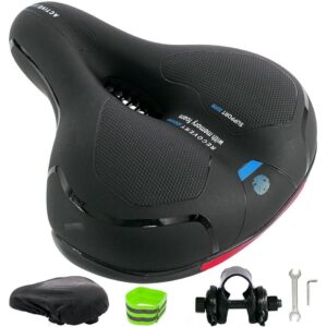 Mucola Fahrradsattel »Fahrradsattel Ergonomischer Sitz Gel Memory-Schaum Rückstrahler Federung Belüftung Anti-Rutsch Universell Unisex Rot Blau…